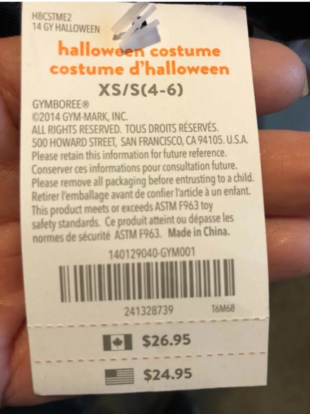 Gymboree Sz 4-6 XS/S Black Red Reversible Cape Halloween Costume NWT